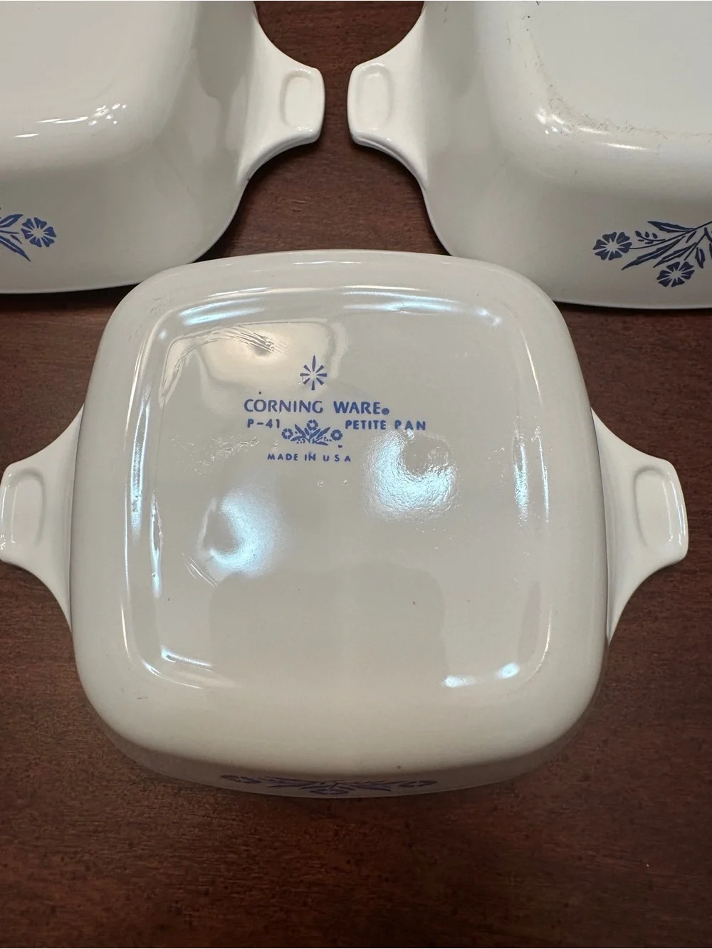 Set of 3 Corningware Blue Cornflower P-41 Petite Pans